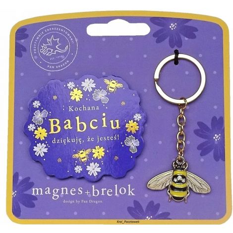 Zestaw Magnes + Brelok Pan Dragon "Kochana Babciu"